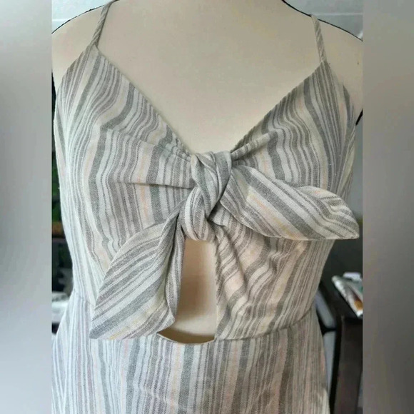 Bisouxx striped high - Low sleeveless wrap dress Sz Large - Picture 14 of 16